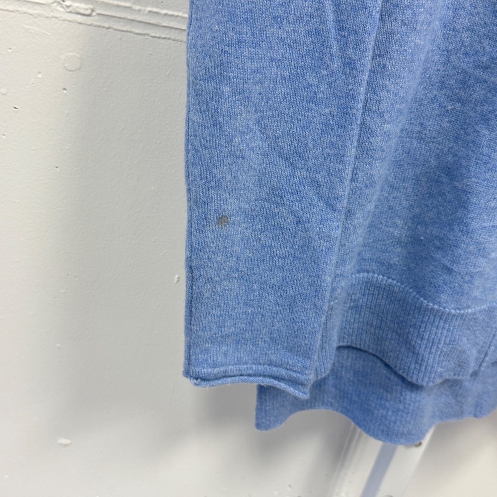 Tahari Pure Luxe 100% Cashmere Sweater Blue Crew Neck High Low XS Minimalist - Picture 6 of 8